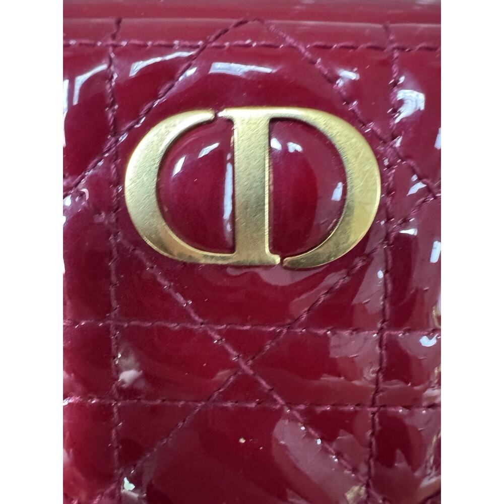 Christian Dior Cannage Patent Leather Pouch/clutch/cosmetic Bag Italy Auth - Picture 4 of 9
